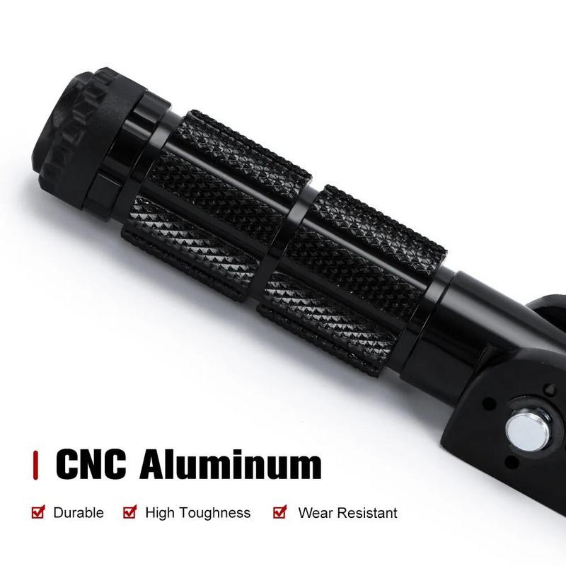 2 gab M8 Universālie motociklu motocikli saliekamie kāju balsti, kājiņas kāju balsti, kājiņas aizmugurējie pedāļi, komplekts CNC alumīnija motocikla daļa