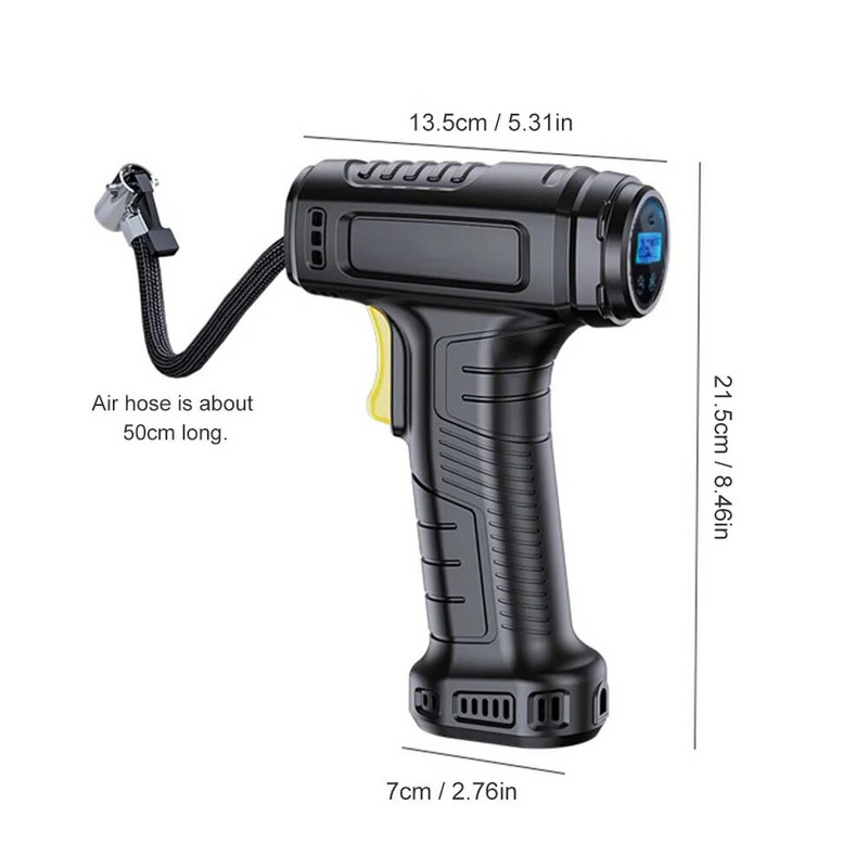 120W φορητός αεροσυμπιεστής Ασύρματη/Ενσύρματη φουσκωτή αντλία Φορητή αντλία αέρα Φουσκωτή ελαστικών για αυτοκίνητα Μοτοσικλέτες Ποδήλατα