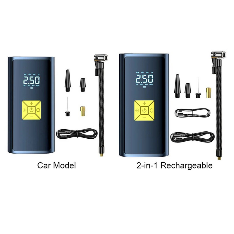 Mini automašīnas gaisa kompresors LCD displejs elektriskais riepu piepūtējs 150 PSI uzlādējams gaisa sūknis ar LED gaismu automašīnu motociklu bumbām
