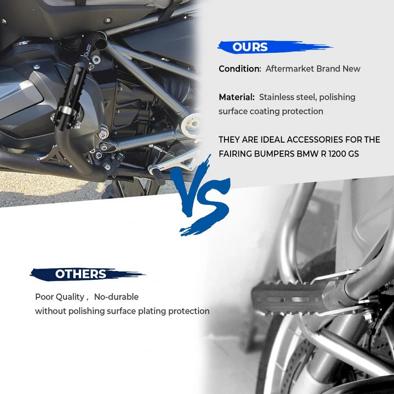 Motocikla kāju balsti priekš BMW R1200GS LC R 1200 GS 1200GS kāju stieņi Tiger Explorer motociklu kāju balstiem Avārijas stieņu piederumi