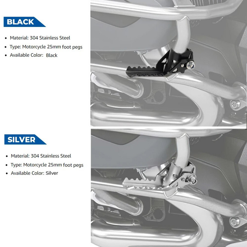 Motocikla kāju balsti priekš BMW R1200GS LC R 1200 GS 1200GS kāju stieņi Tiger Explorer motociklu kāju balstiem Avārijas stieņu piederumi