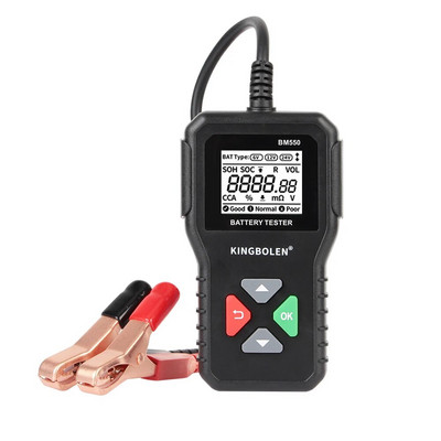 BM550 automaatne akuanalüsaator, must 100-2000 CCA 6V 12V 24V akusüsteem, tuvastada auto aku tööriist auto aku tester
