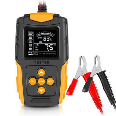 Autoaku tester 12V/24V CCA 3Ah-200Ah akuanalüsaator digitaalse laadimise väntamissüsteemi tester auto mootorratta veoauto paadi jaoks