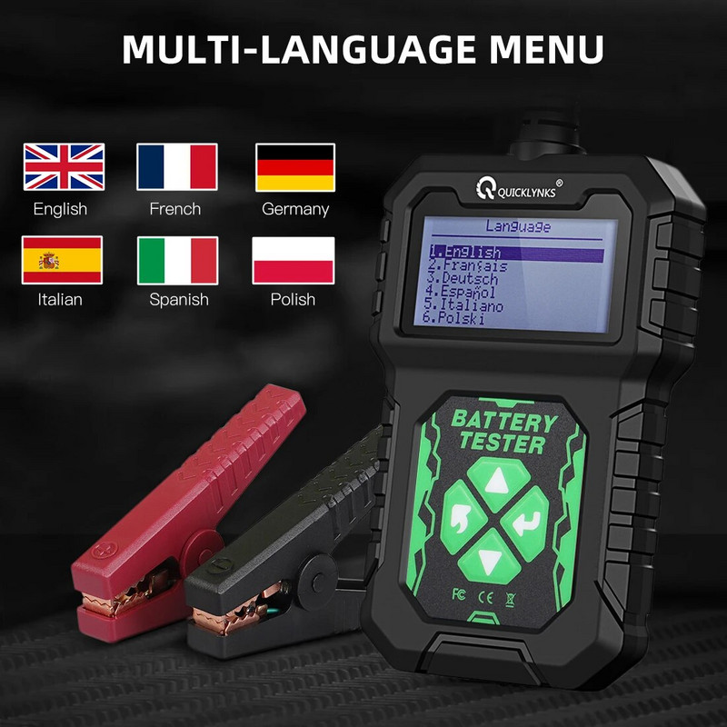 QUICKLYNKS BA107 12 V autoaku tester väntamise ja laadimise test Automaatne akuanalüsaator Sõiduki aku testimise tööriist PK KW208 BM550