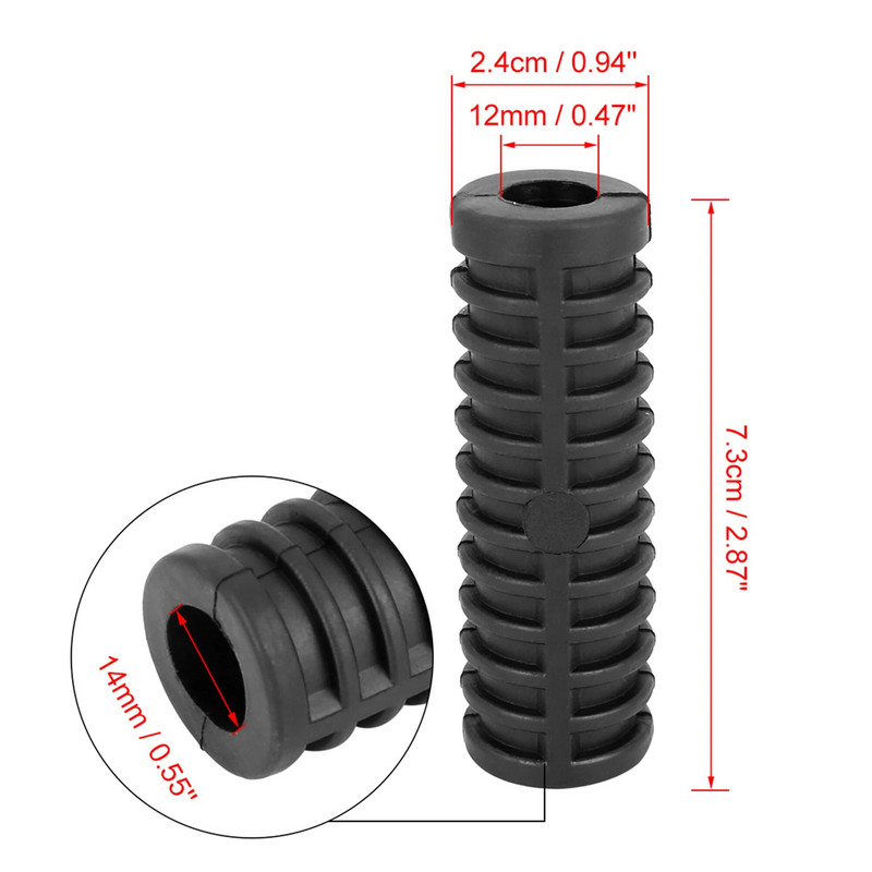 Uxcell 1-20 gab 12 mm diametra motocikla pārnesumu pārslēgšanas svira, starta sviras pedāļa gumijas zābaku nomaiņa