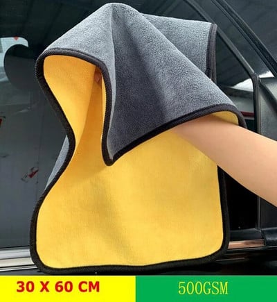 30x60CM automazgātavas mikrošķiedras dvielis auto tīrīšanas žāvēšanas lupatiņa, apvīlēta auto kopšanas lupata, detalizēta auto mazgāšanas dvielis