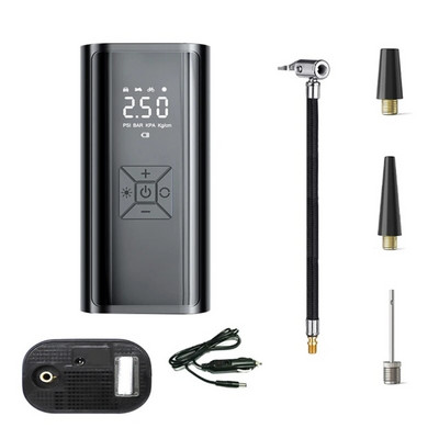 Nešiojamas oro kompresorius, elektrinis automobilio siurblys, automatinis motociklo padangų pripūtimo skaitmeninis slėgio matuoklis, aptinkamas su LED lempa