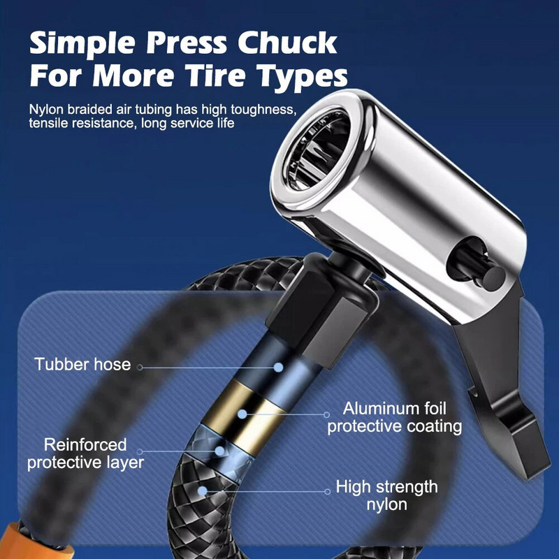 Ασύρματο φουσκωτό ελαστικών αυτοκινήτου Φορητές αντλίες αέρα Ασύρματες με φωτισμό LED Οθόνη πίεσης εξόδου USB για μοτοσικλέτες ποδηλατικό αυτοκίνητο