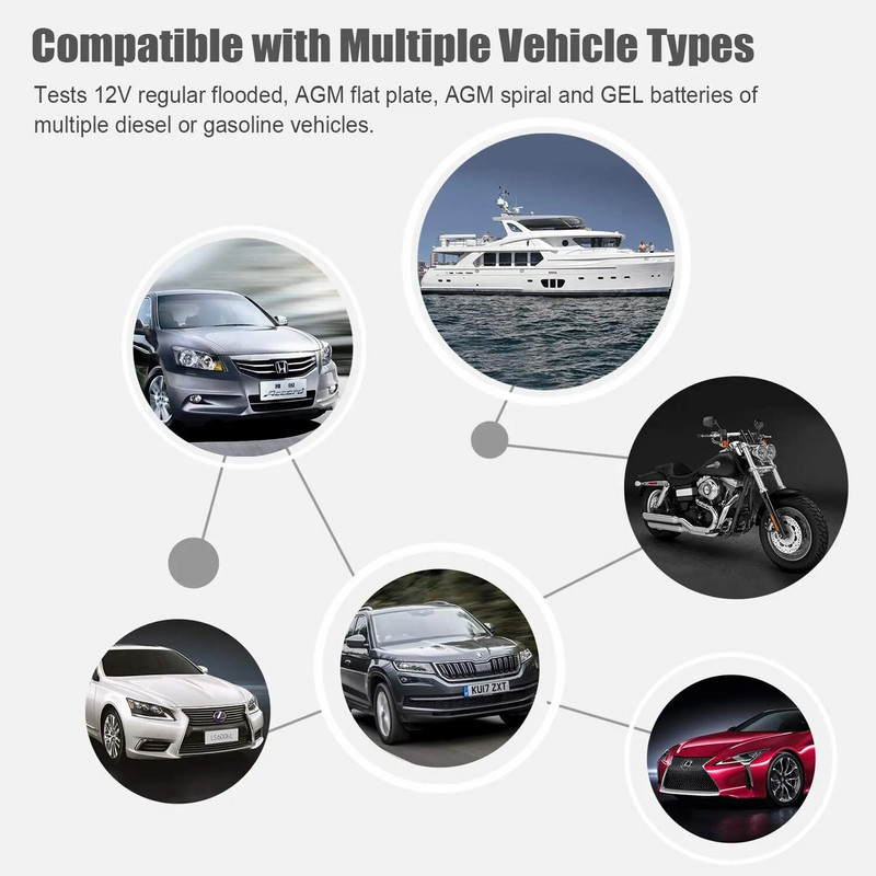 FOXWELL BT100 Pro 12V automašīnas akumulatora testeris 100-1100CCA 12V digitālais akumulatora analizators, transportlīdzekļa palaišanas uzlādes skenera rīks