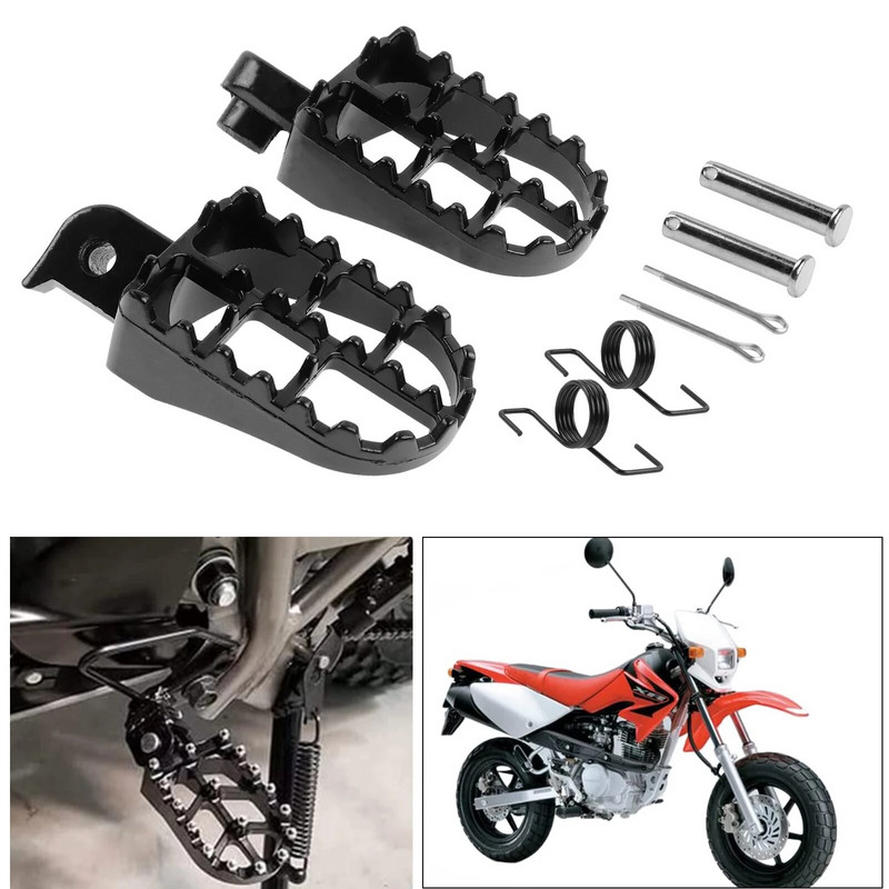 Velosipēda pēdas tapas Footpeg pēdas balsta pedālis priekš Honda XR CRF 50 70 80 100 150 TW200 Yamaha PW 50 80 TTR 50 90 Kawasaki KLR650 KLX110