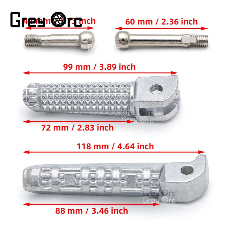 Priekšējie/aizmugurējie kāju balsti priekš YAMAHA R1 R6 MT09 MT07 R3 R15 R25 FZ1 FZ6 YZF600 YZF1000 Motocikla pēdas tapas pēdas pedāļa atspere