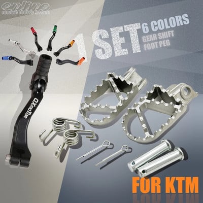 Motorkerékpár lábtartók lábtartó Első lábtámaszok Pedálok Sebességváltó kar készlet KTM SX 125150 250 SXF XC 250 EXC 450 Motocrosshoz