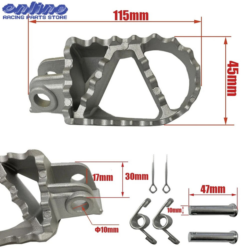 Motocikla kāju balsti Pēdu tapa Priekšējie kāju balsti Pedāļi Ātrumu pārslēgšanas sviras komplekts KTM SX 125150 250 SXF XC 250 EXC 450 Motocross