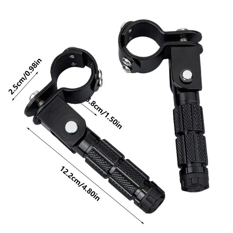 2gab Motociklu kāju pedāļi CNC alumīnija motociklu universāli salokāmi kāju balsti kāju tapas Premium aizmugurējie pēdas pedāļi motociklam