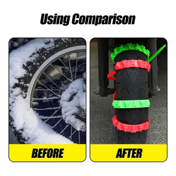 Противоплъзгащи се вериги за сняг за мотоциклети Велосипеди Колела за зимни гуми Неплъзгащи се кабелни връзки Инструмент за аварийна верига за гуми на мотоциклет