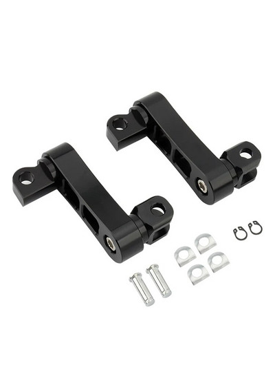 Motocikla Regulējams Pasažiera kāju kāju stiprinājuma komplekts Šosejas tapas Vīriešu stiprinājuma pēdas kājiņas skavas atbalsta pagarinājuma kronšteins Harley