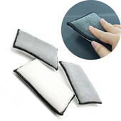 Divpusējs automašīnas salona tīrīšanas sūklis Daudzfunkcionāls ādas automašīnu mazgāšanas spilventiņam bez skrāpējumiem automašīnas mikrošķiedras tīrīšanas sūklis