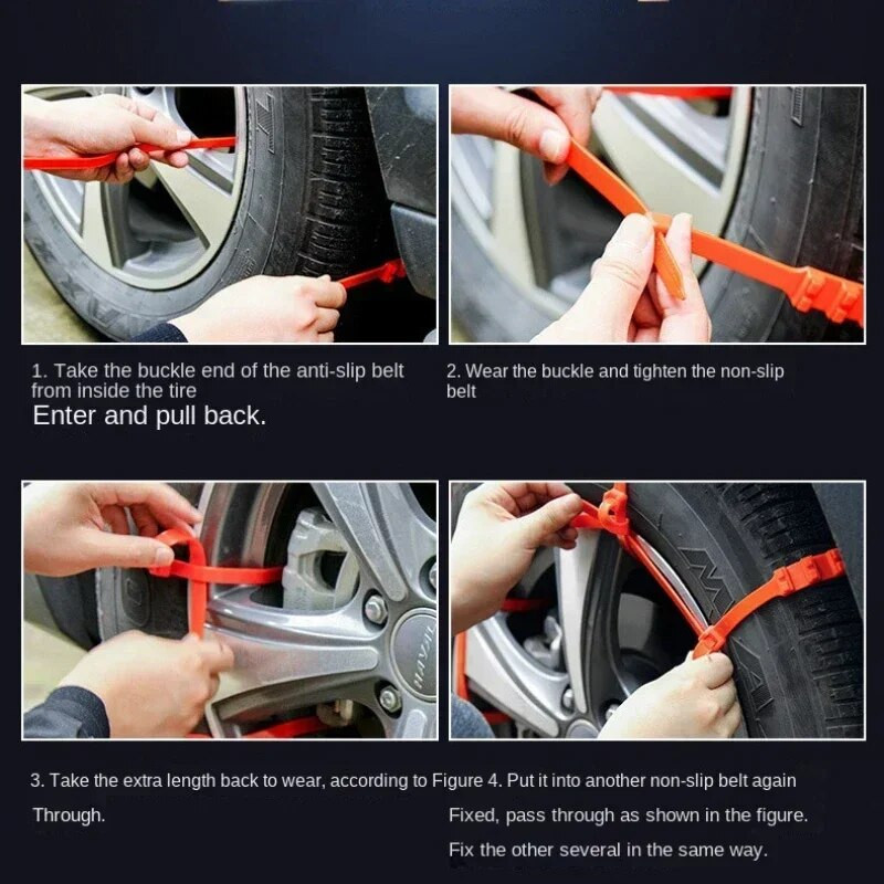 Αλυσίδα χιονιού Ανθεκτικά στη φθορά, αντιολισθητικά Universal Snow Chain Ties for Compact Car Truck SUV Winter Snow Car Tires