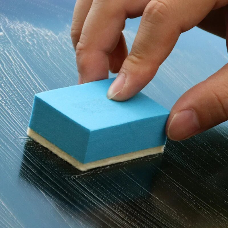 1-10Gb Auto stiklu eļļas plēves tīrīšanas tīrītājs Izturīgs vilnas dzēšgumija 9*5cm auto pulēšanas sūkļi Auto vējstiklu eļļas noņemšanas instrumenti