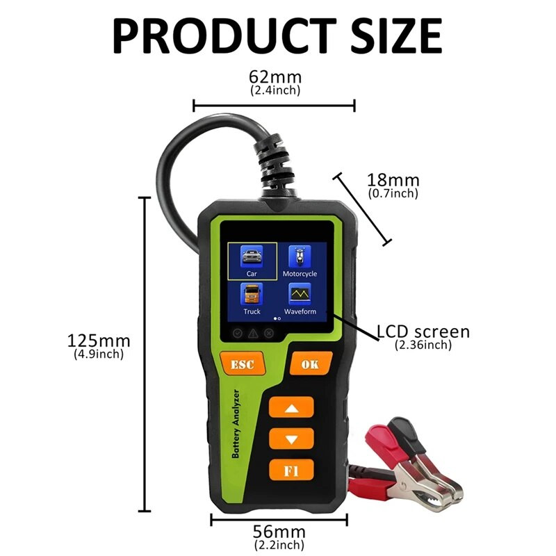 1 ΤΕΜ BT-30 Battery Tester Load Tester Δοκιμαστής μπαταρίας αυτοκινήτου ABS Ψηφιακός αναλυτής μπαταρίας αυτοκινήτου για τις περισσότερες μπαταρίες