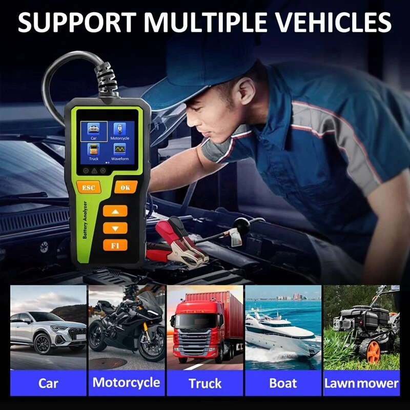 1 ΤΕΜ BT-30 Battery Tester Load Tester Δοκιμαστής μπαταρίας αυτοκινήτου ABS Ψηφιακός αναλυτής μπαταρίας αυτοκινήτου για τις περισσότερες μπαταρίες