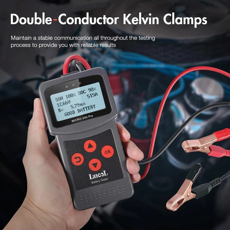 Akumulatora ietilpības testeris Automašīnu piederumi Micro200Pro 12v Automašīnas akumulatora testeris garāžas darbnīcai Auto instrumenti Mehāniski
