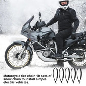 Hóláncok elektromos kerékpárokhoz Állítható csúszásgátló gumiabroncs láncok szett cipzáras gumiabroncs kábelhevederek hósár láncok motorkerékpárokhoz gumiabroncs láncok