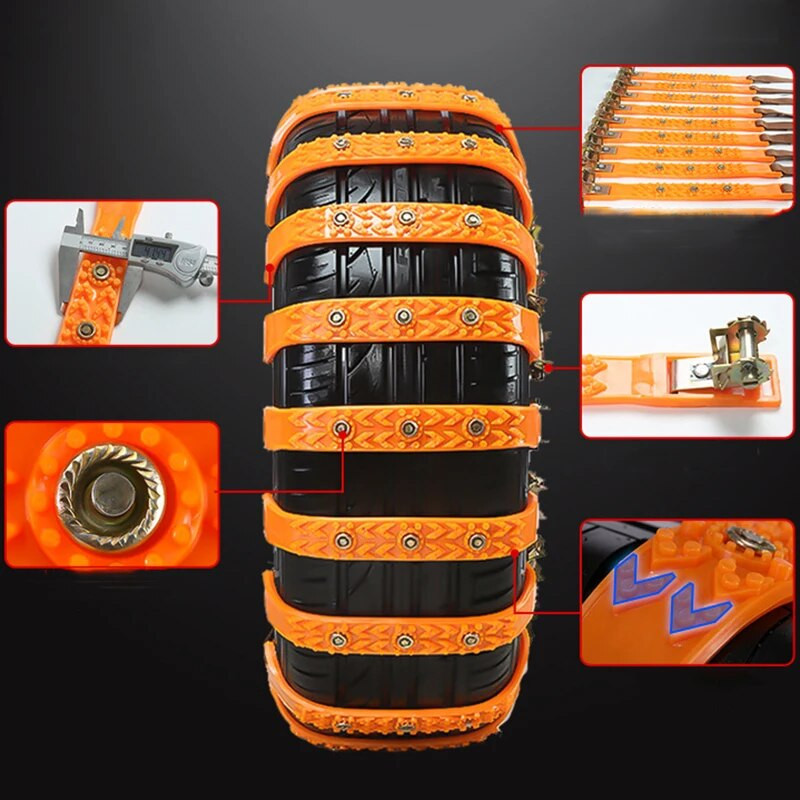 Téli csúszásgátló teherautó kerekek gumiabroncs gumiabroncs hó jégláncok öv univerzális járművek SUV keréklánc sár út vészlánc 1db