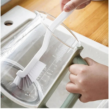 Многофункционална чиста четка Пластмасова четка за почистване с дълга дръжка Бутилка за мляко Почистване на стъкло Тиган Четка за купа Домашни кухненски инструменти