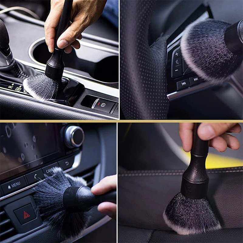 Mikrokiust auto detailide puhastushari Superpehme auto salongi õhu väljalaskeava armatuurlaud Tolmu eemaldamine harjad Automaatpuhastustööriistad