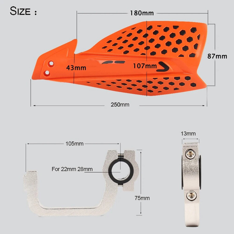 22mm 28mm rokas aizsargs Rokas stieņa aizsardzība priekš KTM SXF EXC YZF XR CRF DRZ KLX Dirt Pit Bike ATV Quads Enduro motociklu rokas aizsargs