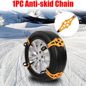 Winter Roadway Safety Rehv Auto libisemisvastane ohutus Topeltpandlaga TPU ketid Reguleeritavad 1tk/komplekt Snow Snap Skid Wheel ketid