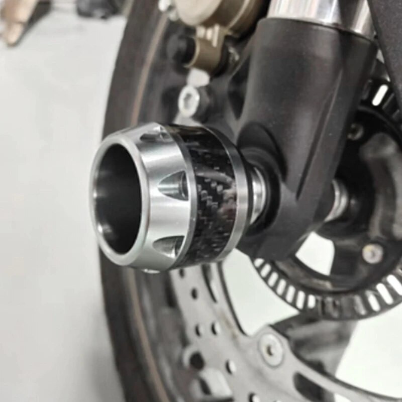 2 gab. Universāls motociklu aizsargs pret krišanu, alumīnija sakausējums, sprādziendrošs priekšējo riteņu triecienizturīgs motocikla rāmja slīdnis