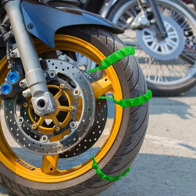 2pcs 4-Season Traction Universal Anti-Skid Tire Chains for Motorcycles Bikes & E-Vehicles Universal Anti-Skid Tire Chains