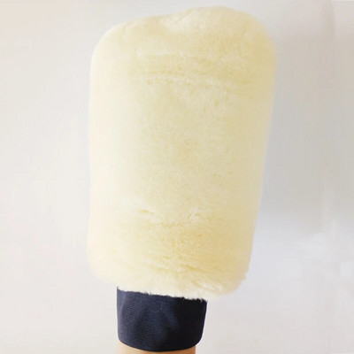 1 τεμ Real Sheepskin Mitt Car Soft Polishing Glove Lambswool Washing Cleaning Polish Car Cleaning Washing