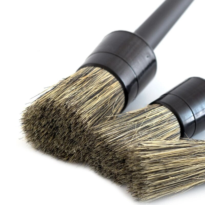 3 tk Naturaalse metssiga karvadega autode detailiharjade komplekt Pehmete harjastega autopuhastusharja komplektid Atuo rehvivelgede pesu välistarvikud