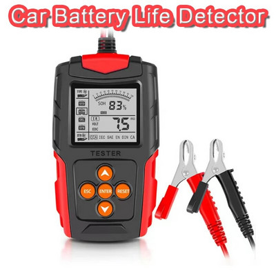 Тестер за живот на батерията на автомобила 12V 24V Диагностичен Вътрешно съпротивление на батерията LCD Цифров скенер за зареждане Анализатор Инструменти за проверка