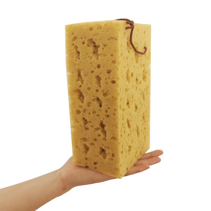 1 gab. Absorbējošais koraļļu sūklis Makroporainais automobiļu mazgāšanas sūklis bloks šūnveida automašīnu tīrīšanas lupatiņa dzeltena automašīnu tīrīšanas rīki