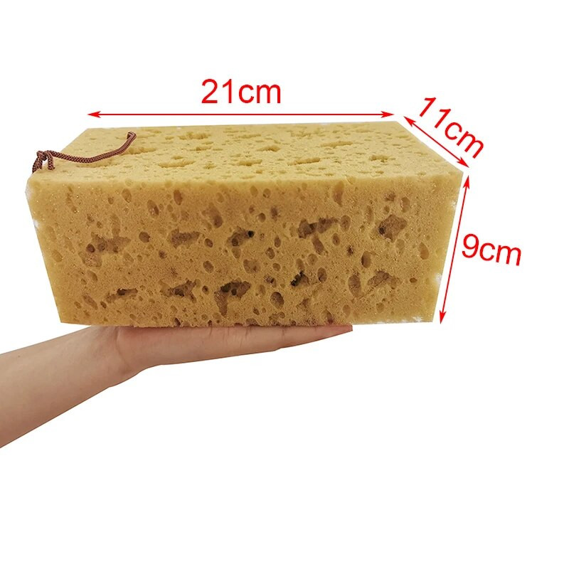 1 gab. Absorbējošais koraļļu sūklis Makroporainais automobiļu mazgāšanas sūklis bloks šūnveida automašīnu tīrīšanas lupatiņa dzeltena automašīnu tīrīšanas rīki