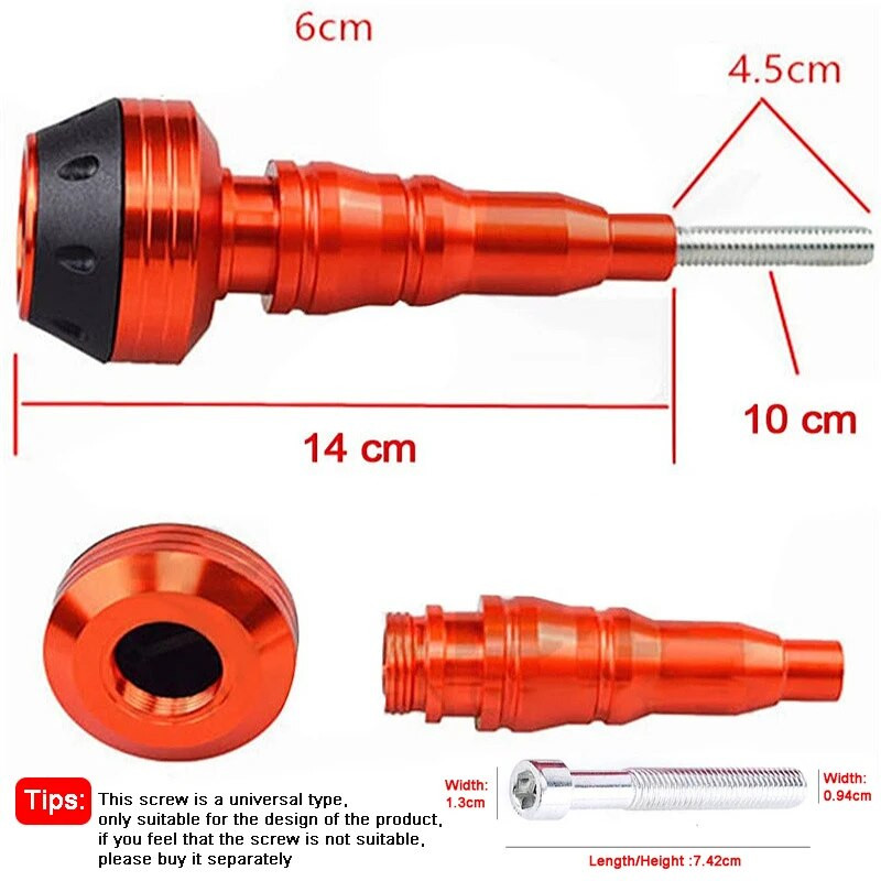 Universaalne 10 mm kruviga mootorratta raami liugur M10 kukkuv kokkupõrkekaitsevarras Mootorratta kukkumisvastane mootorikaitse pulk