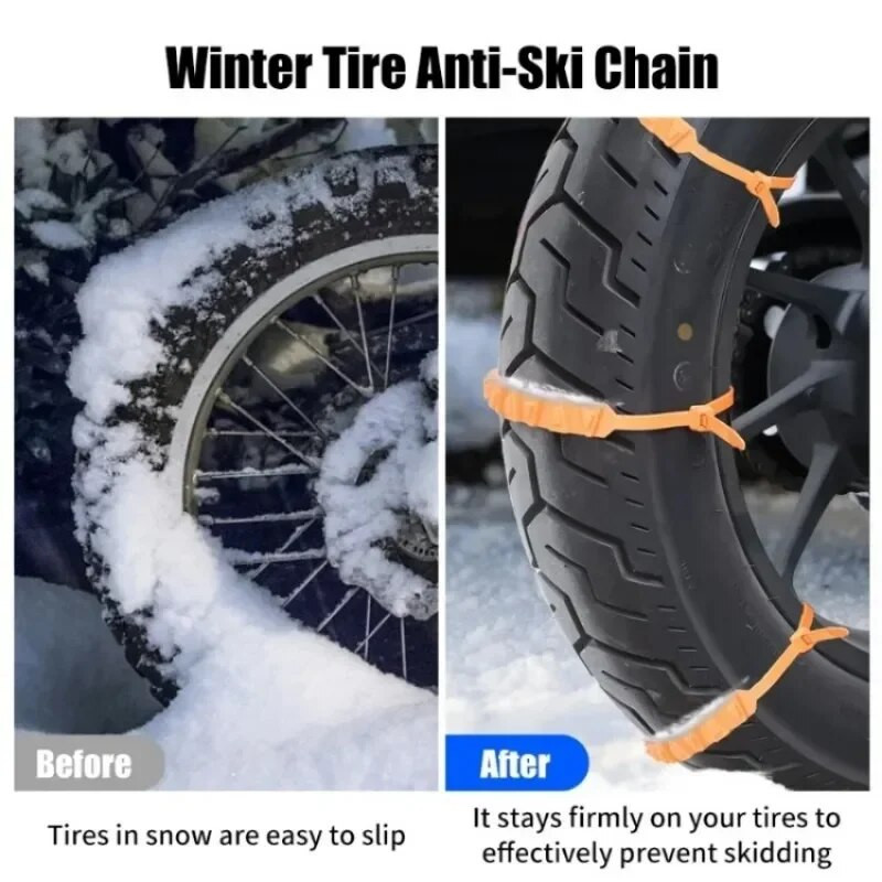 Sniego dviračio motociklo neslystantis avarinis saugos diržas universalus, lengvai nuimamas trikampis neslystantis grandinės motociklo automobilių priedai