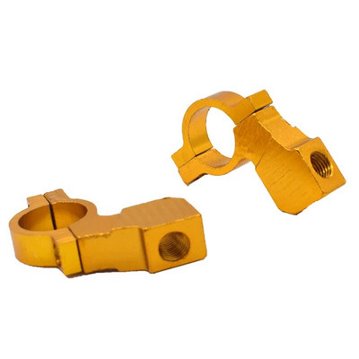 2 gab Motociklu velosipēda kvadracikla aizmugurējā skata spoguļa kronšteina stiprinājuma adaptera turētāja skavas skrūve CNC alumīnija 22mm 7/8" stūre, universāla