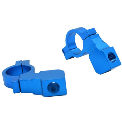 2 gab Motociklu velosipēda kvadracikla aizmugurējā skata spoguļa kronšteina stiprinājuma adaptera turētāja skavas skrūve CNC alumīnija 22mm 7/8" stūre, universāla