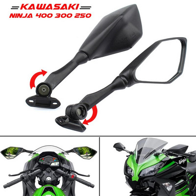 Motociklo galinio vaizdo veidrodžiai, skirti Kawasaki 2018-2021 Ninja 400 / 2011-2018 Ninja 250 ZX 6R 636 650 300R EX300 šoninis peržiūros veidrodis