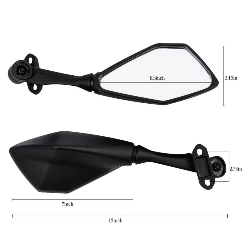 Motociklu atpakaļskata spoguļi priekš Kawasaki 2018-2021 Ninja 400 / 2011-2018 Ninja 250 ZX 6R 636 650 300R EX300 sānu apskates spogulis