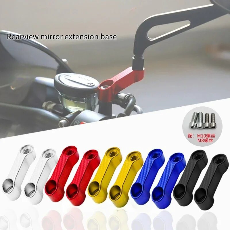 2 TK universaalne mootorratta tahavaatepeegli pikendus tõusutoru pikendusadapter, modifitseeritud eesmine ülekandealuse laiendusklamber
