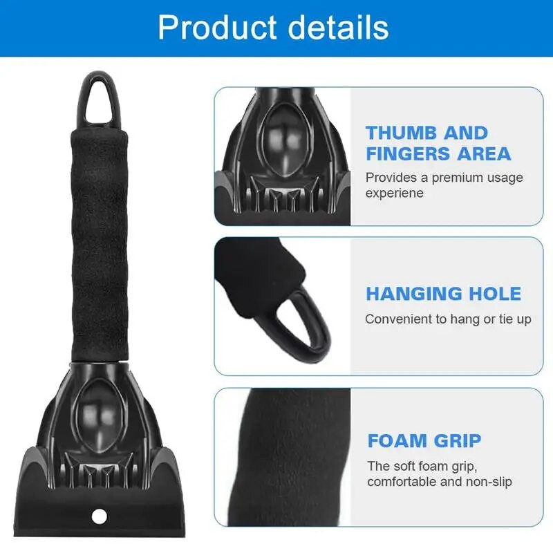 Ξύστρα πάγου για αξεσουάρ αφαίρεσης χιονιού και παγετού παρμπρίζ αυτοκινήτου με ξύστρα παραθύρου αφρού λαβής για αφαίρεση παγετού