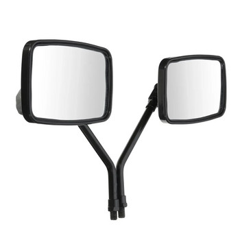 Ζεύγος Μαύροι καθρέφτες 10mm Universal Μοτοσικλέτας Πίσω όψη Σπείρωμα Μαύροι ορθογώνιοι πλαϊνοί καθρέφτες για σκούτερ μοτοσικλέτας ATV
