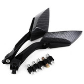 Pora universalių reguliuojamų motociklų paspirtukų gyvatės odos modelio aliuminio šoninių galinio vaizdo veidrodžių (juodos spalvos)