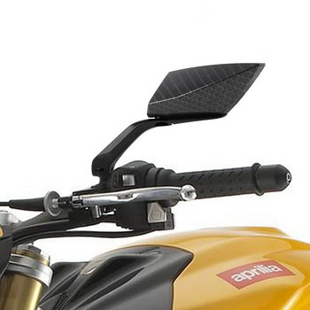Чифт универсални регулируеми алуминиеви странични огледала за обратно виждане за мотоциклети скутери със змийска кожа (черни)